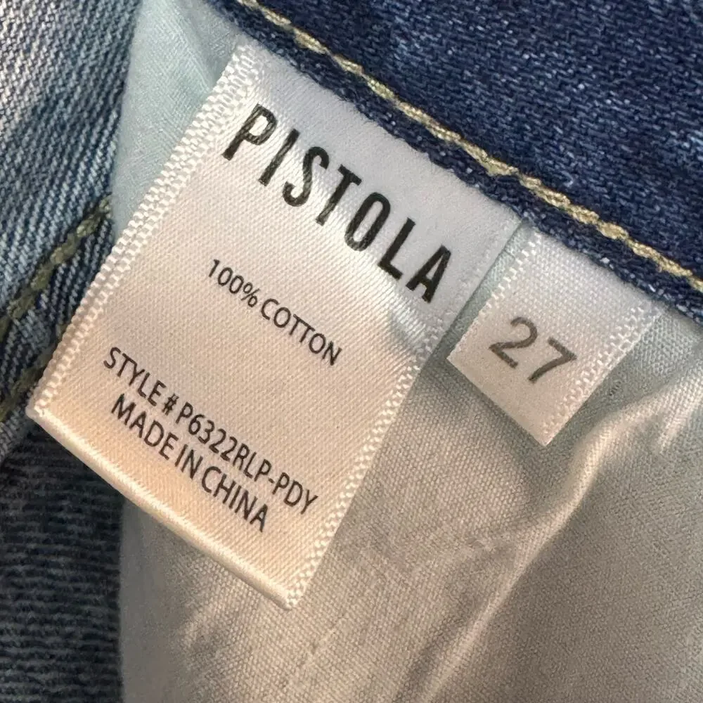 PISTOLA Cassie Jeans Women's 27 Medium Wash High Rise Straight Leg Button Fly - Picture 4 of 12